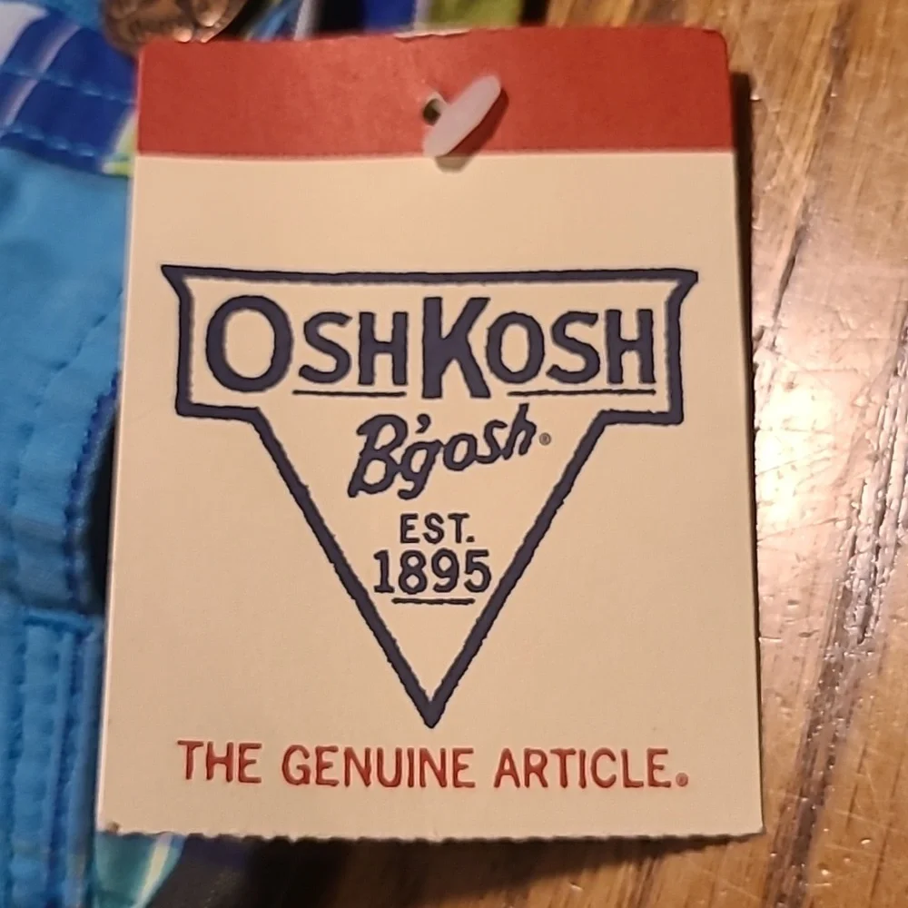 OshKosh B'gosh NWT Blue Plaid Kids Overalls - 12 Months